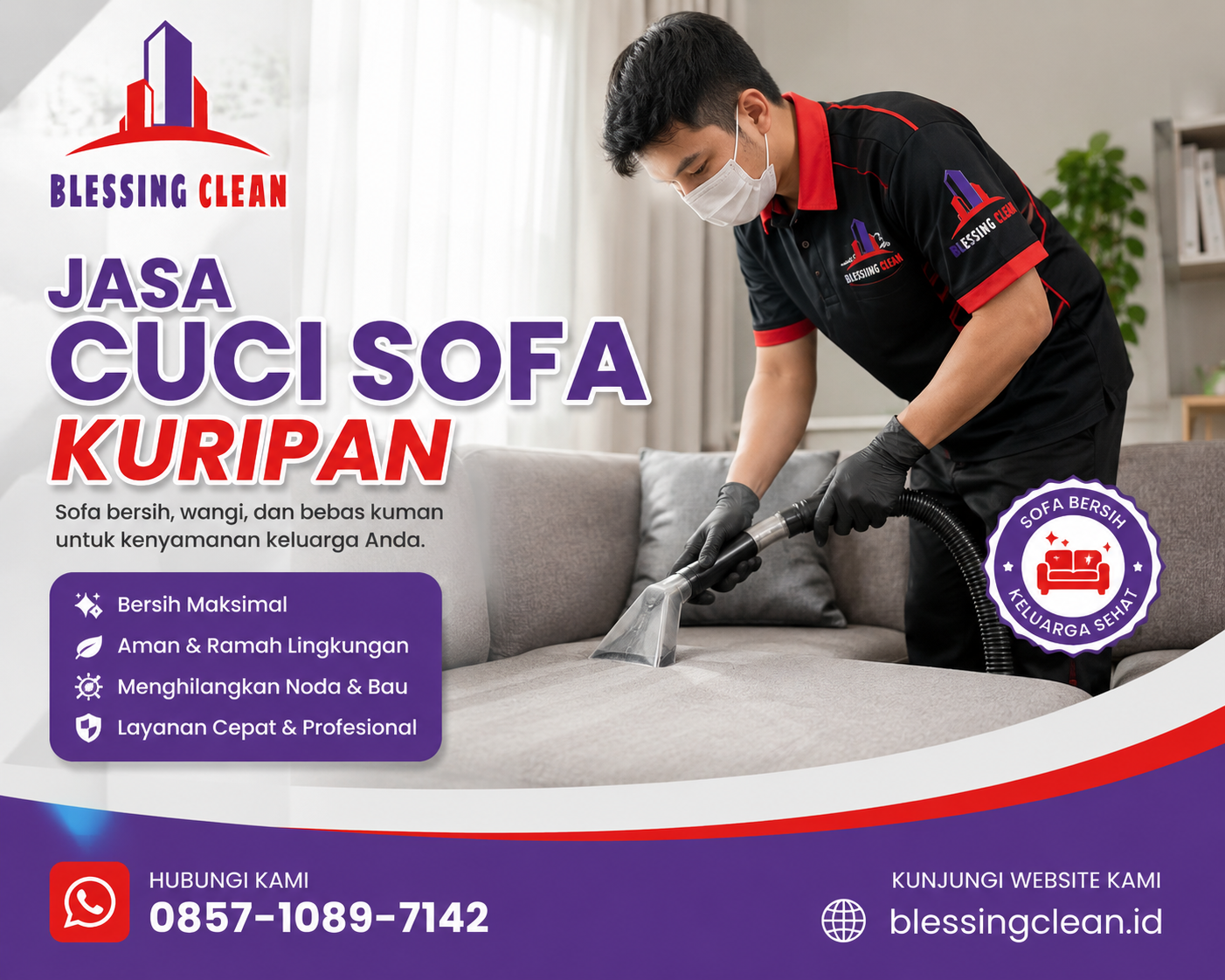 Jasa Cuci Sofa Kuripan – Blessing Clean